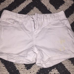 White jean shorts